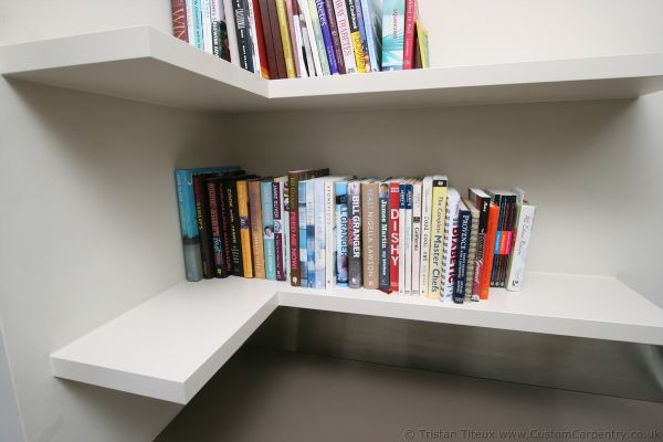 Corner floating shelves