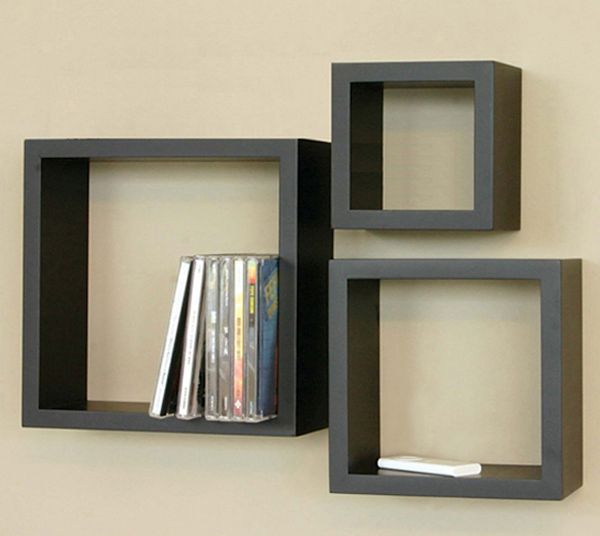 Floating cube shelves