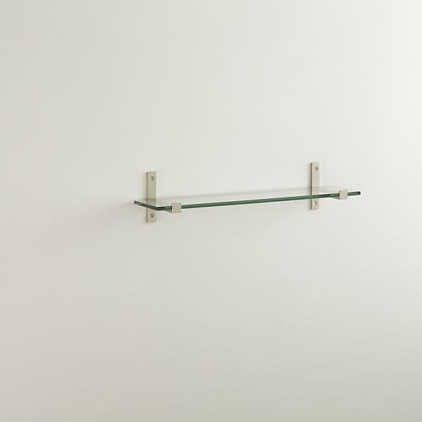 Glass Shelf with Brushed Silver Brackets