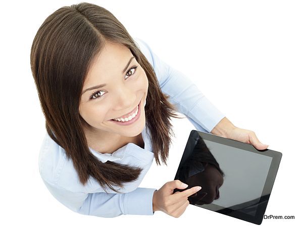 lady using tablet