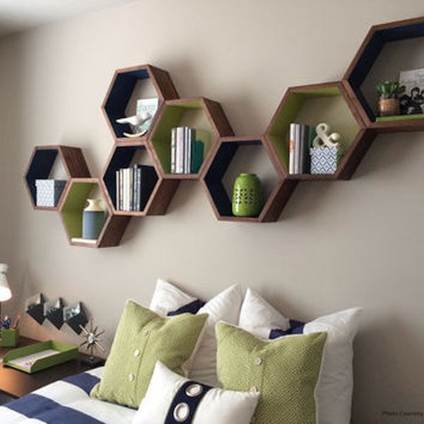 Geometrical shaped floating shelves