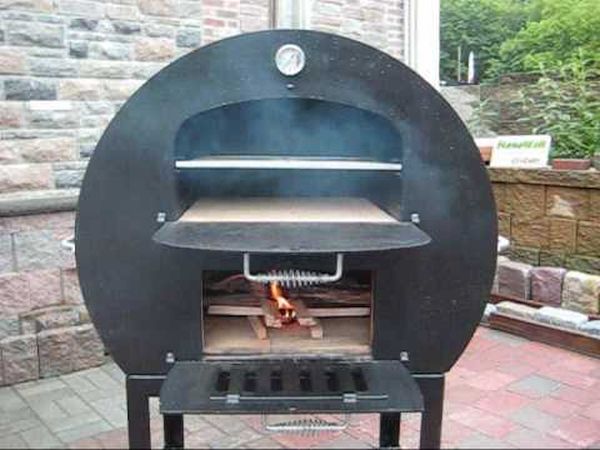 Wood fired barrel pizza oven
