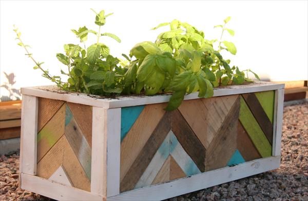 Wooden crate planters