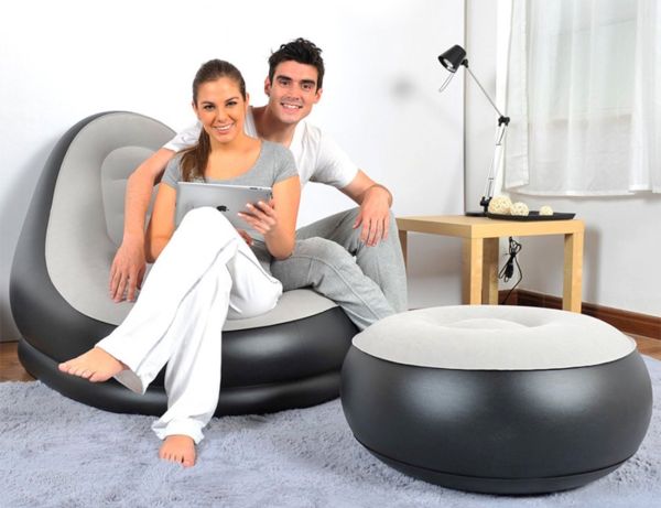 Inflatable Air Chair and Ottoman