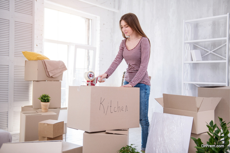woman moving to new house