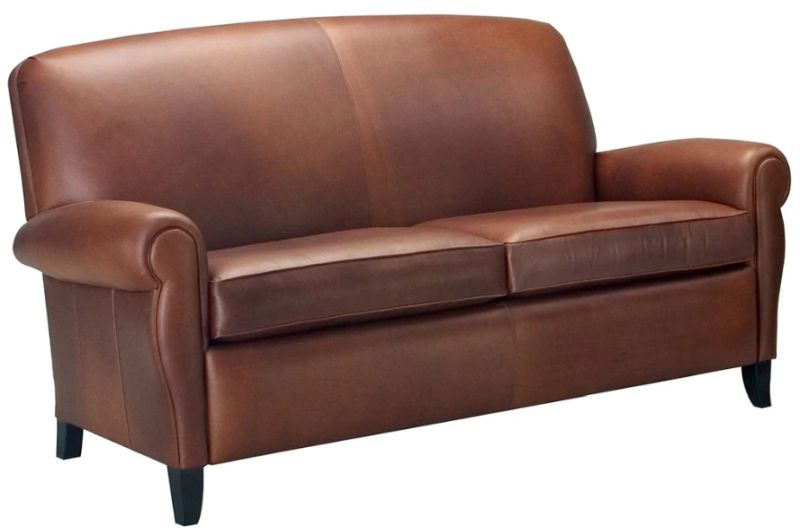 Newport Leather Retro Two Seat Sofa